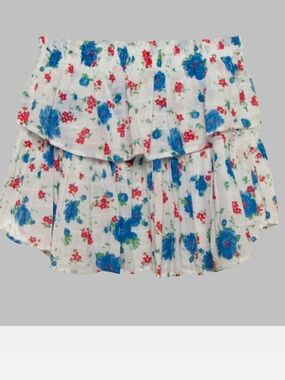 LoveShackFancy Ruffle Mini Skirt in Blue Notte